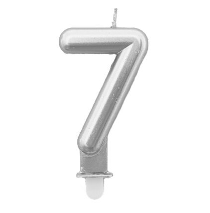 Świeczka 24szt. cyfra srebrna ,,7'' Świeczka 24szt. cyfra srebrna ,,7''