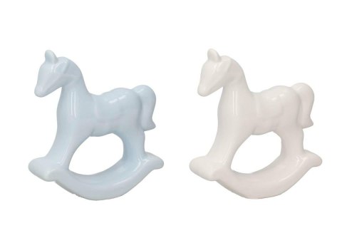 Figurka 12szt ceramiczna koń 11x3x10cm mix biały, niebieski Figurka 12szt ceramiczna koń 11x3x10cm mix biały, niebieski