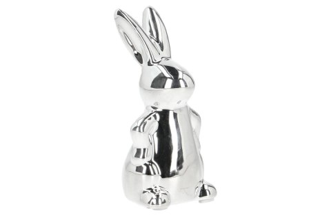 Figurka 12szt. ceramiczna królik srebro 4,7x4,6x9,6cm Figurka 12szt. ceramiczna królik srebro 4,7x4,6x9,6cm