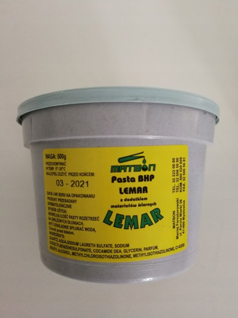 Pasta BHP do rąk 500 g Pasta BHP do rąk 500 g