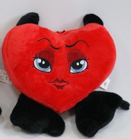 Poduszka serce diabełek 25cm | S1068 Poduszka serce diabełek 25cm | S1068