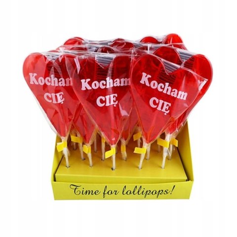Lizak serce Kocham Cię 60 g x 30 szt Lizak serce Kocham Cię 60 g x 30 szt