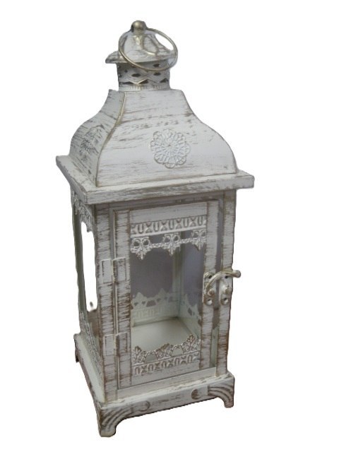 Lampion latarnia metalowa czarna / ecru 810013 Lampion latarnia metalowa czarna / ecru 810013